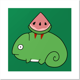 Watermelon Chameleon Posters and Art